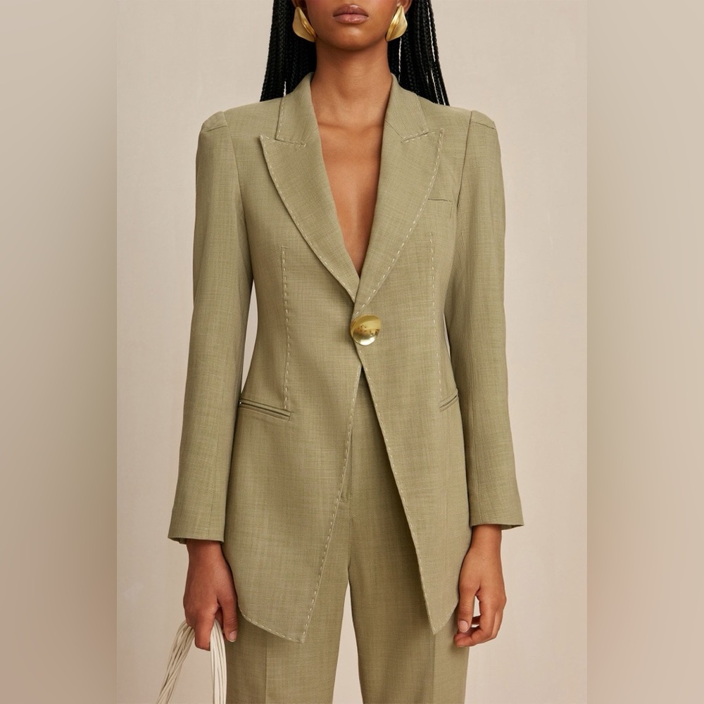 NWT $698 Cult Gaia Wanye One-Button Blazer in Tea